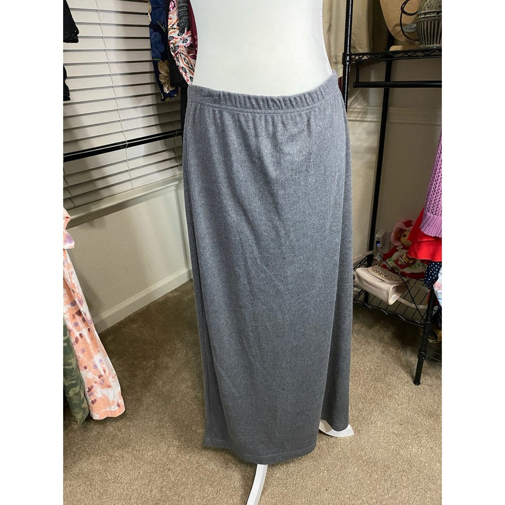 Partners size XL women gray ankle length maxi skirt 0724